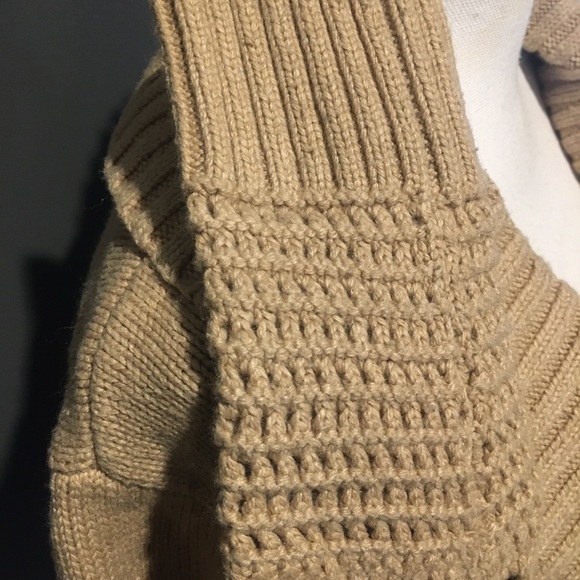 Heather khaki cowl neck open knit sweater - Picture 3 of 6